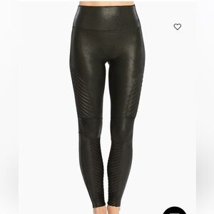 Spanx Medium Faux Leather Moto Leggings